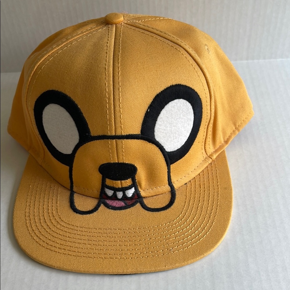 Adventure Time JAKE. Yellow and Black Cap. Fully adjustable snap back.